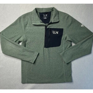 Mountain Hardwear Quarter-Zip Fleece Pullover Green Size Small Outdoor Hiking